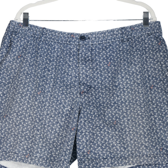 Izod Saltwater Blue Shorts Mens Large Nautical Anchors Elastic Pockets Stretch - Picture 1 of 6
